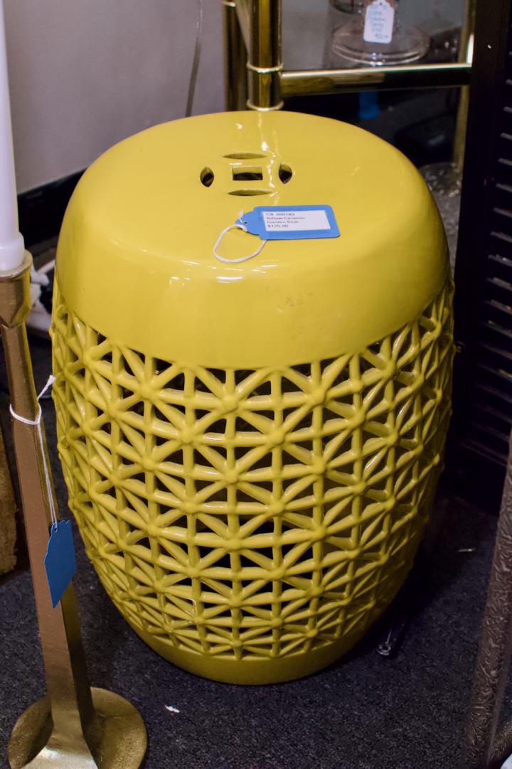 Shop Yellow ceramic garden seat | Hunt & Gather