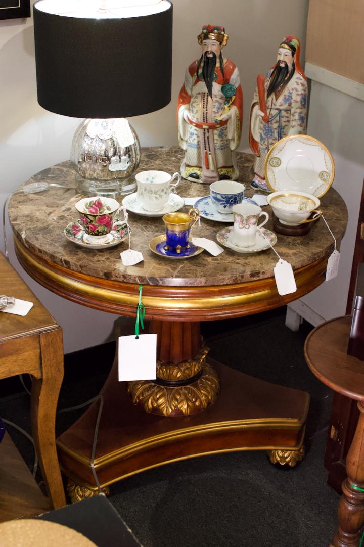 Shop Marble top gold decorated regency center table | Hunt & Gather