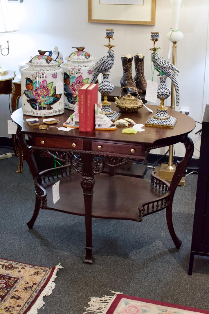 Shop Mahogany Edwardian library table | Hunt & Gather
