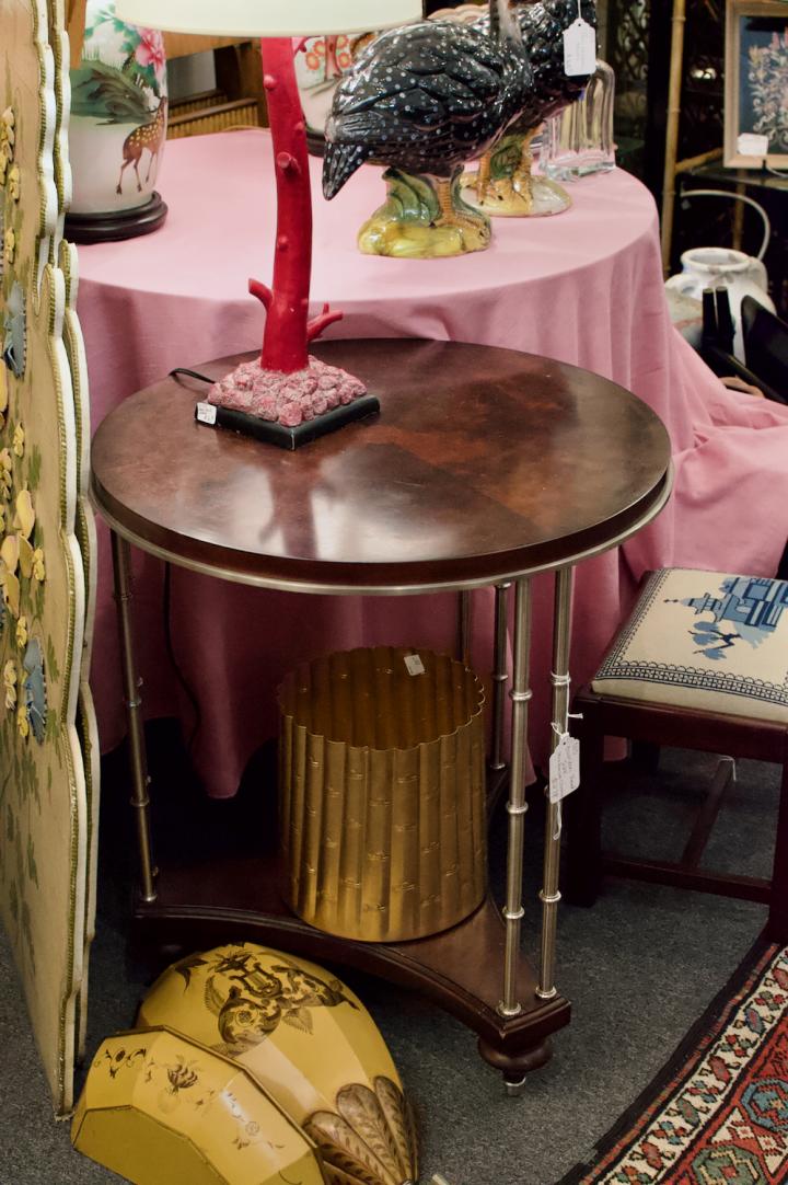 Shop Gueridon round table - faux bamboo chrome | Hunt & Gather