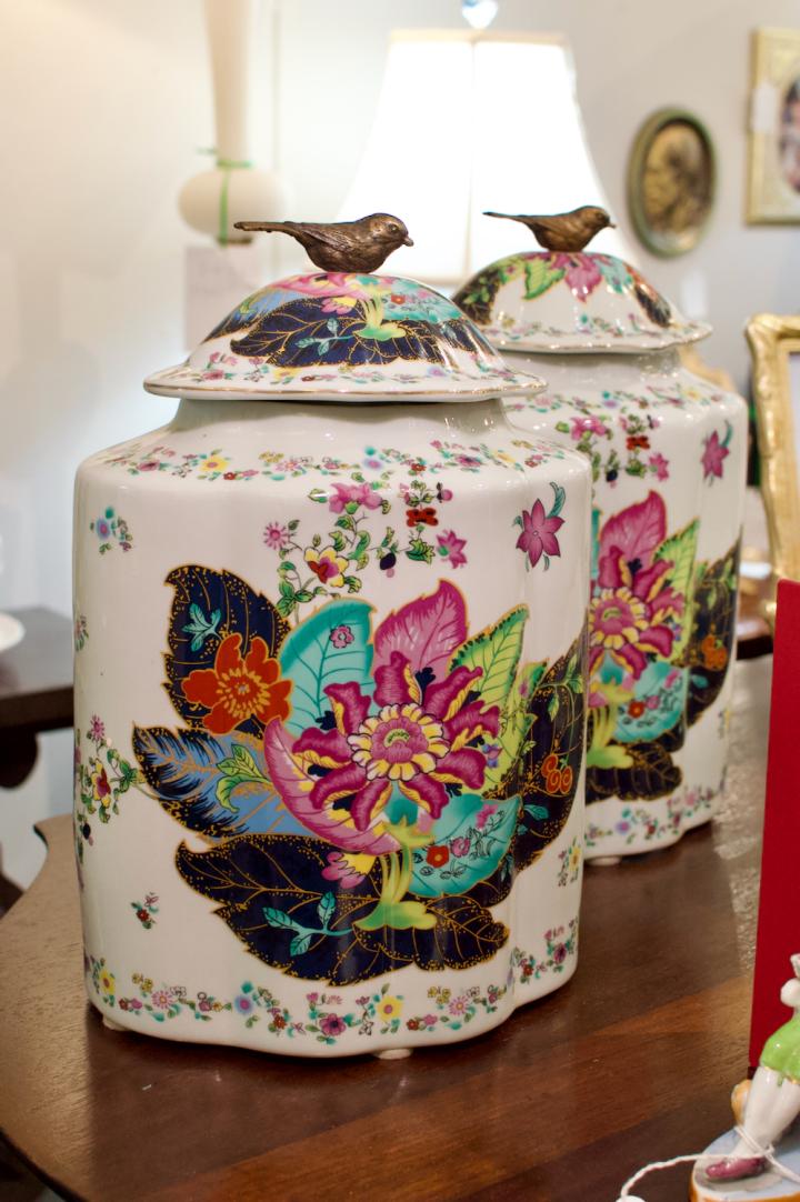 Shop Pair of tobacco leaf jars | Hunt & Gather