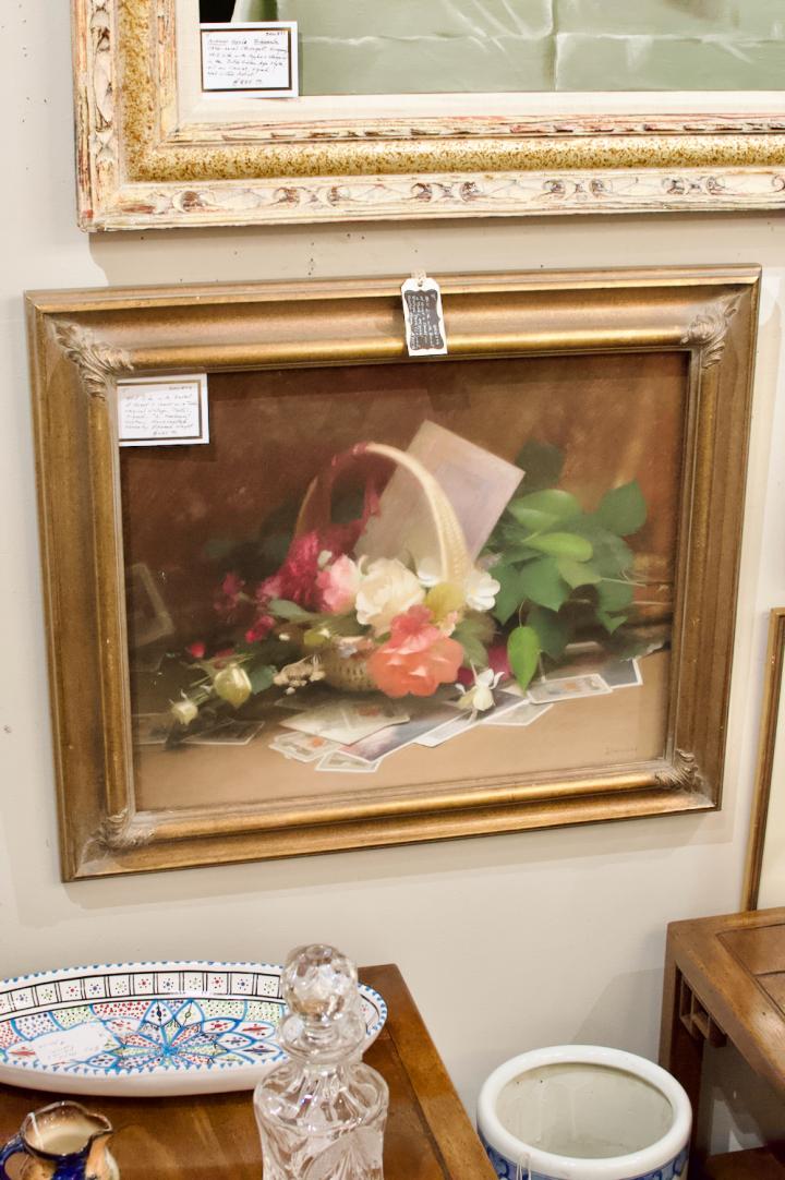 Shop Still life w/ basket of roses & cards on a table | Hunt & Gather