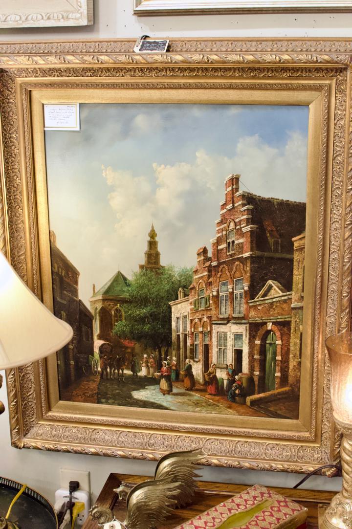 Shop Vintage Belgian / Dutch street scene w/ figures. | Hunt & Gather