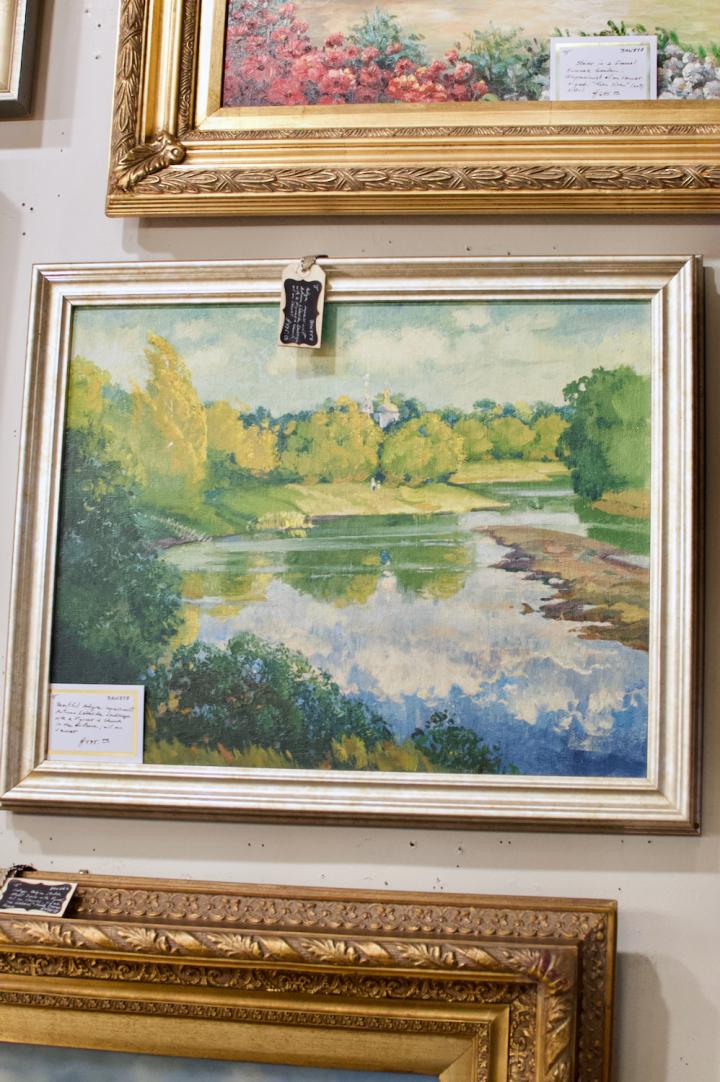 Shop Beautiful antique impressionist autumn lakeside landscape | Hunt & Gather