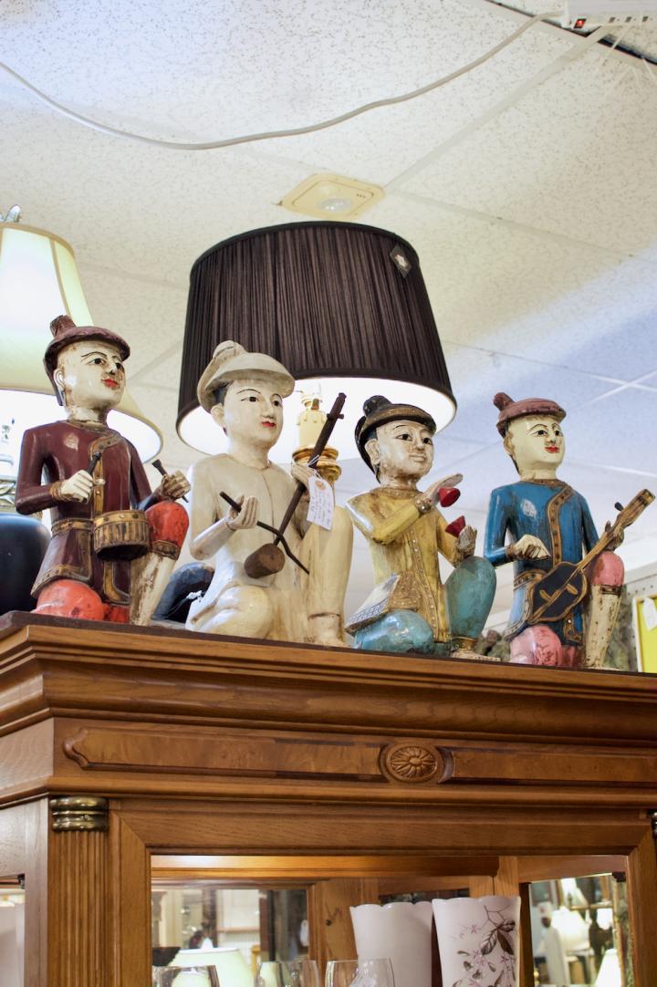 Shop Set of 4 colorful hand painted wood carved musicians | Hunt & Gather