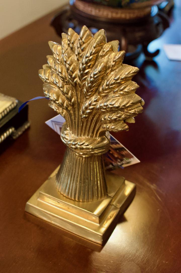 Shop Pair of brass wheat bookends - Mottahedeh | Hunt & Gather