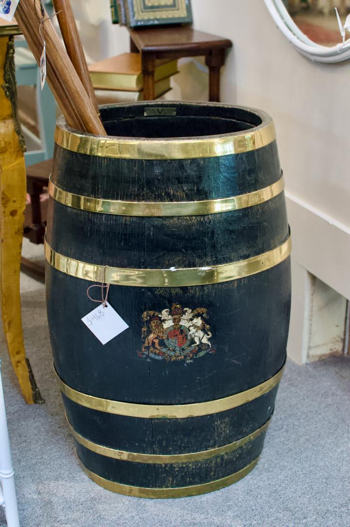 Shop Antique English coopered brass bound umbrella stand | Hunt & Gather