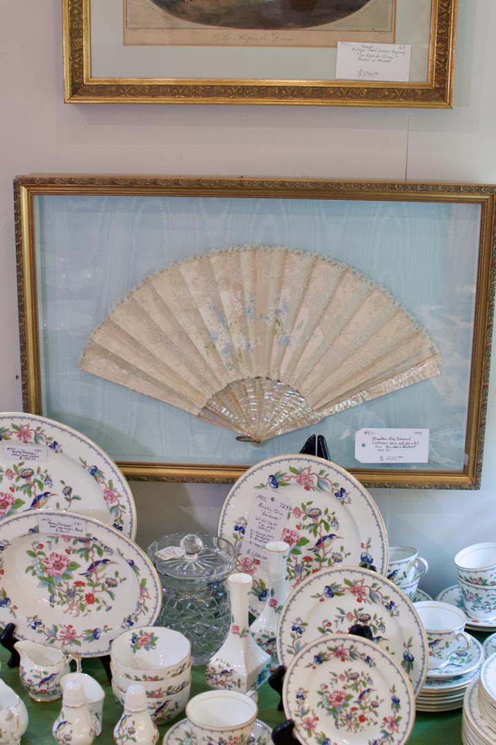 Shop Shadow box framed Victorian lace and painted fan | Hunt & Gather