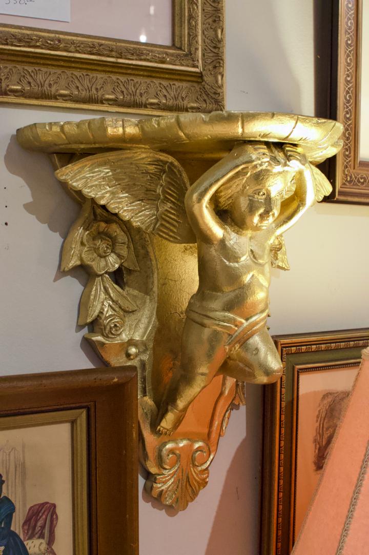 Shop Pair of gilded cherub small shelves | Hunt & Gather