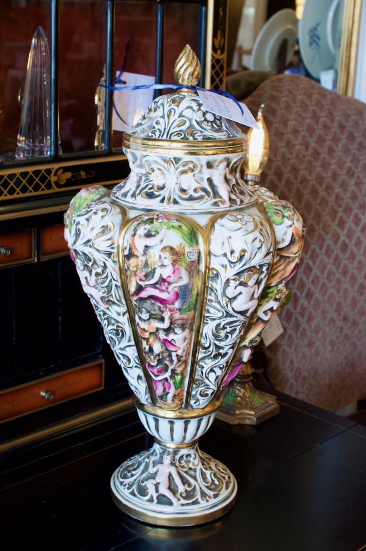 Shop Large Capodimonte tall footed lidded urn | Hunt & Gather