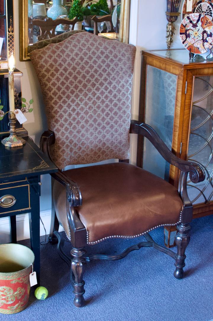 Shop Pair of Stanley captains chairs w/ fabric & leather | Hunt & Gather