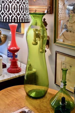 Mid century large green vase