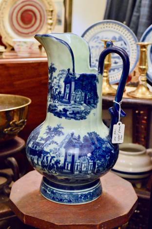 Late 19th century blue & white water pitcher