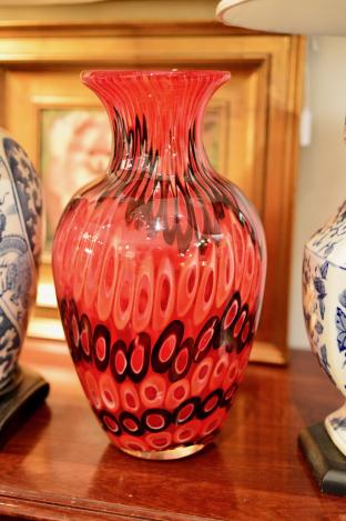 Beautiful red glass vase