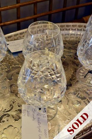 Pair of Waterford Lismore brandy glasses