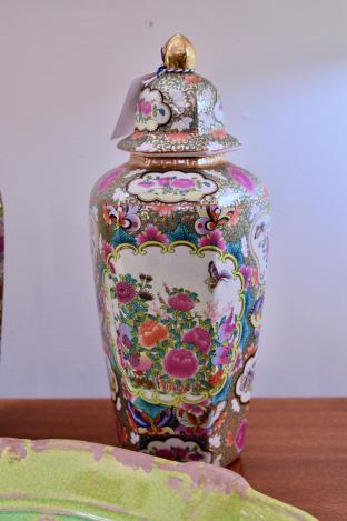 Vintage Famille lidded jar