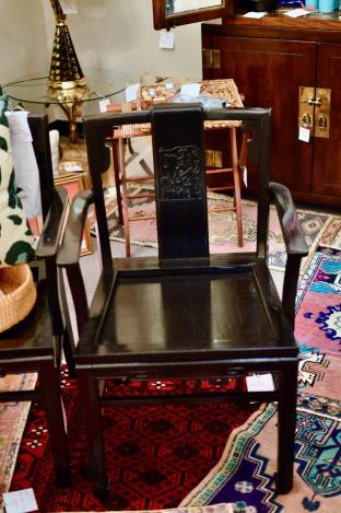 Prof. lacquered antique Asian chair