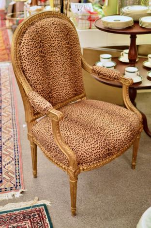 Leopard print arm chair