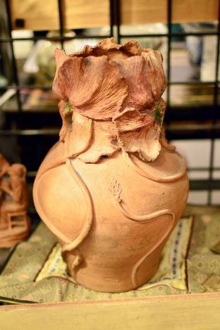 Terracotta flower vase