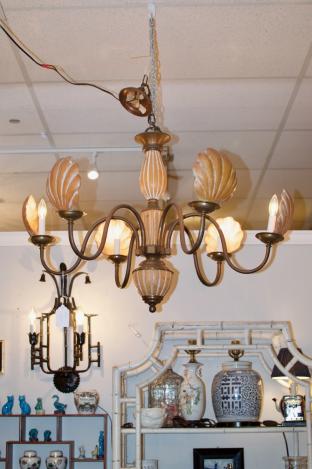 Chandelier with shell shades