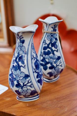 Vintage blue & white vases