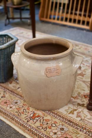 Large antique French stoneware pot