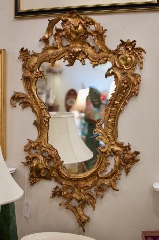 Antique French bronze mirror - 19th C