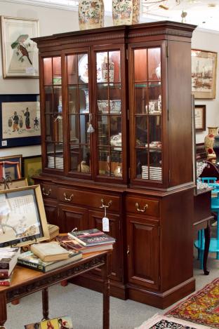 Link Taylor mahogany china cabinet or library cabinet