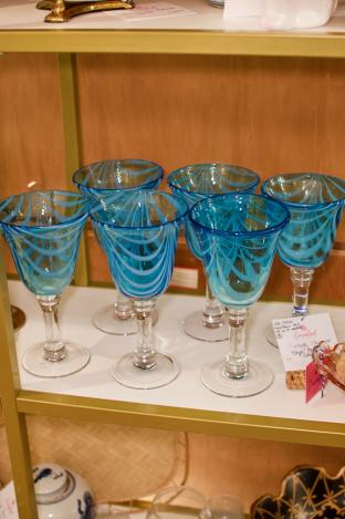 Vintage Murano style art glass goblets