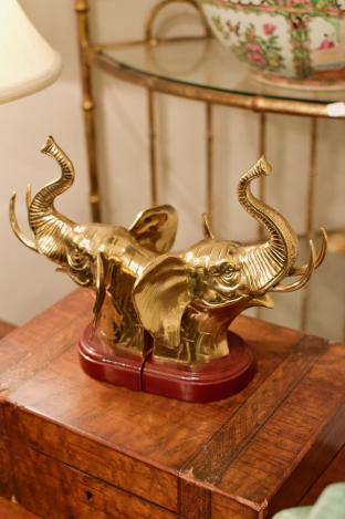 Pair of elephant bookends