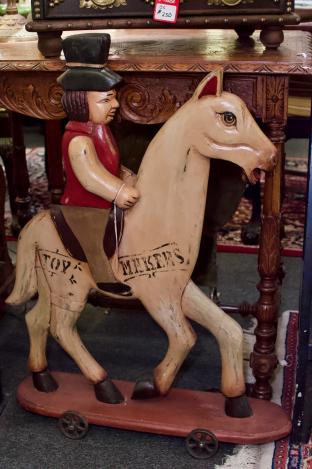 Toy wood pull horse