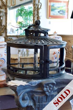 Cast iron style lantern - 2 candles