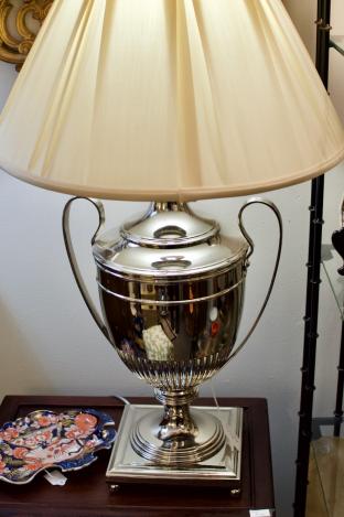 Elegant silver lamp
