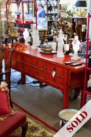 Chinese red console table