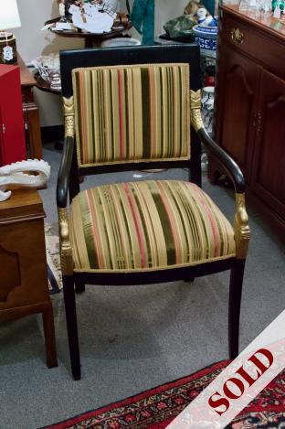 Egyptian revival side chair (1 of pair)
