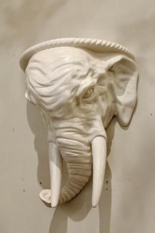 Elephant head wall shelf / sconce