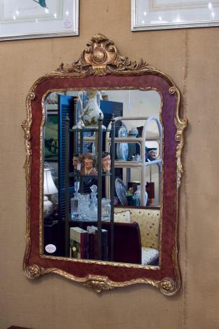 Quality Carolina mirror - brown frame w/ gilt trim