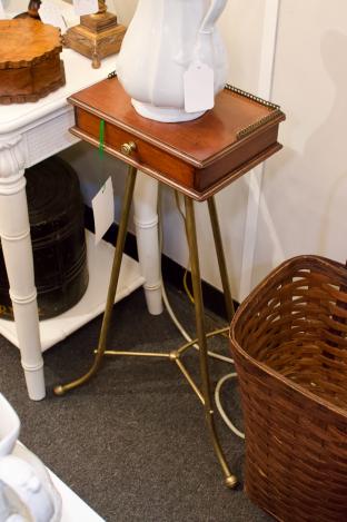 Edwardian mahogany & brass stand