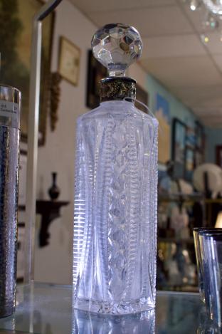 Tall decanter w/ silver