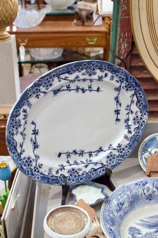 Antique blue & white English platter