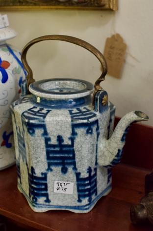 Asian blue & white teapot