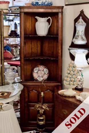 English antique corner cabinet