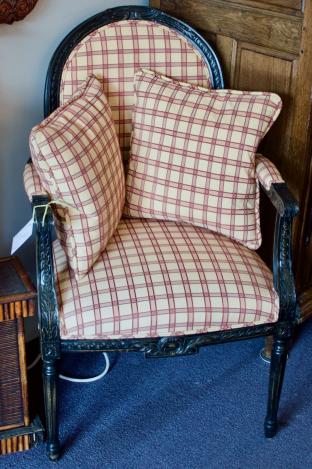 French chair w/ pillows