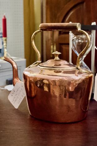 English Victorian copper tea kettle