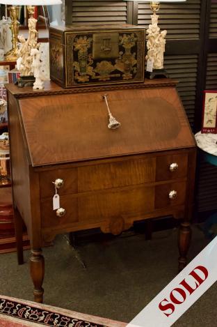 Antique mahogany slant front desk