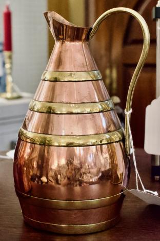French copper cider jug