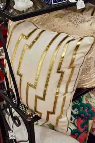 Gold metallic pillow – one of pair