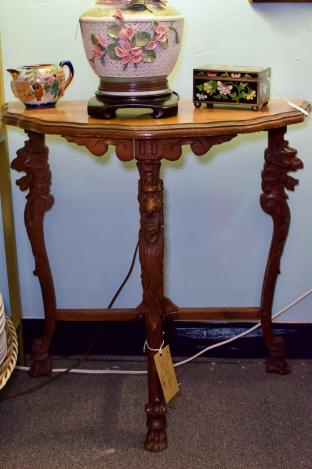 Vintage, custom-made, tripod table.