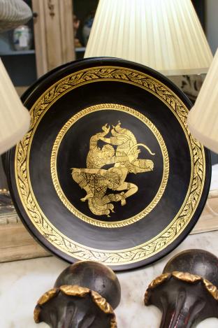 Black & gold wood bowl