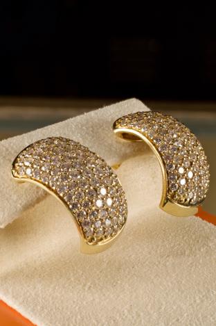 Pavé set diamond earrings